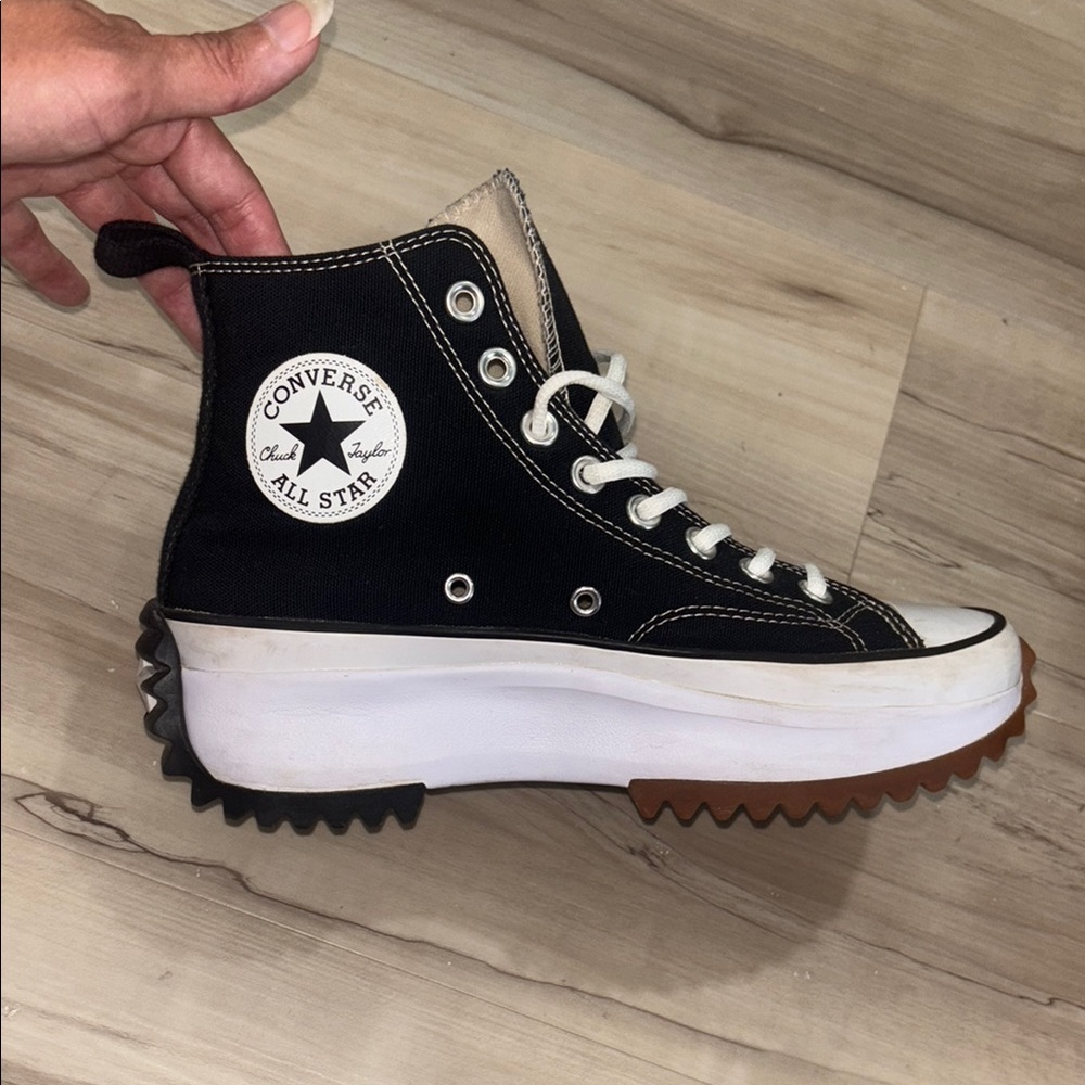 Converse Black and White High-Top Platform Sneakers size 8womens/6.5mens